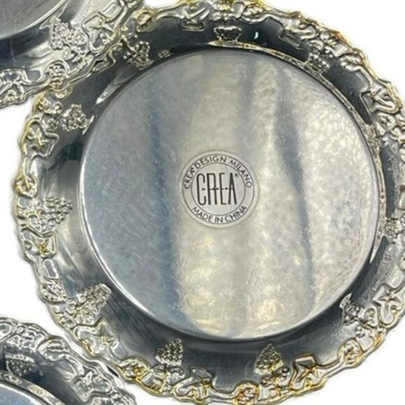 Vintage Crea Design Milano Silver Plated Set of 6 Coasters 3 3/4” - Picture 6 of 6